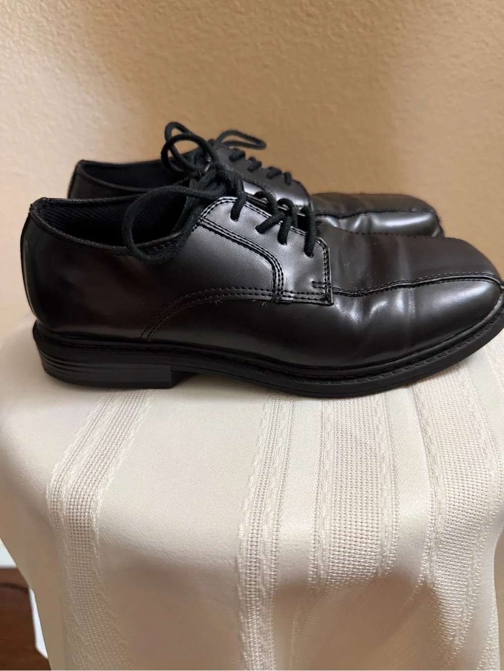Route 66 Boys Black Lace-Up Dress Shoes
